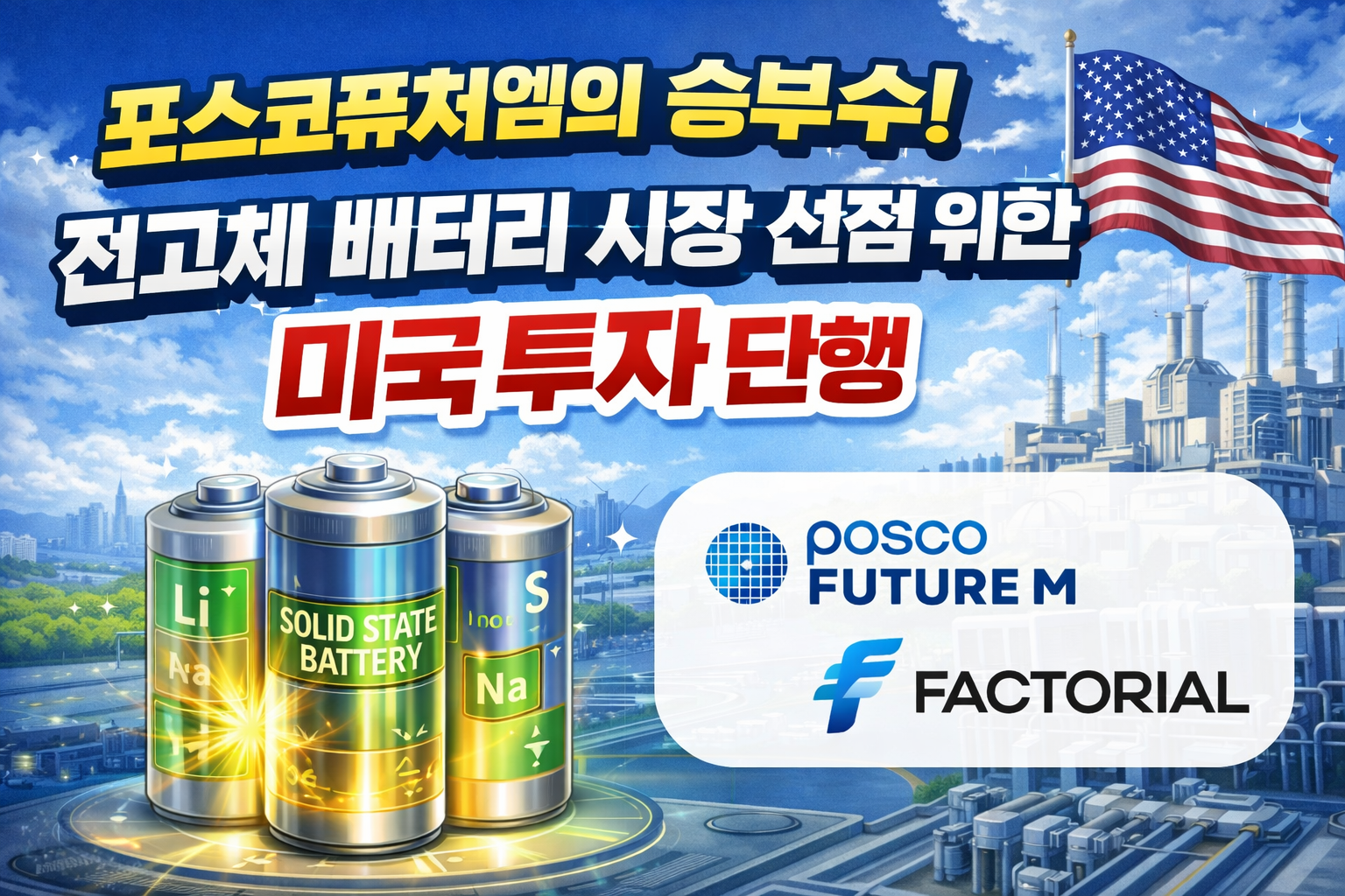 포스코퓨처엠의 전고체 배터리 시장 선점 위한 미국 투자 단행