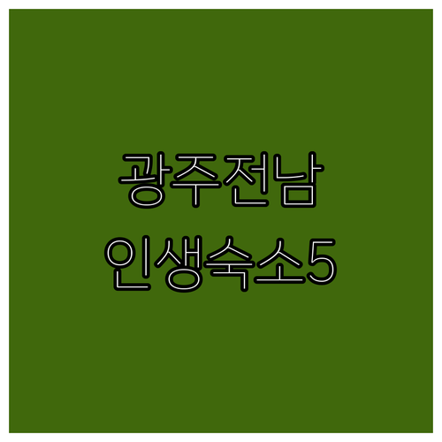 광주 전남 여행 필수 코스 직접 다녀..