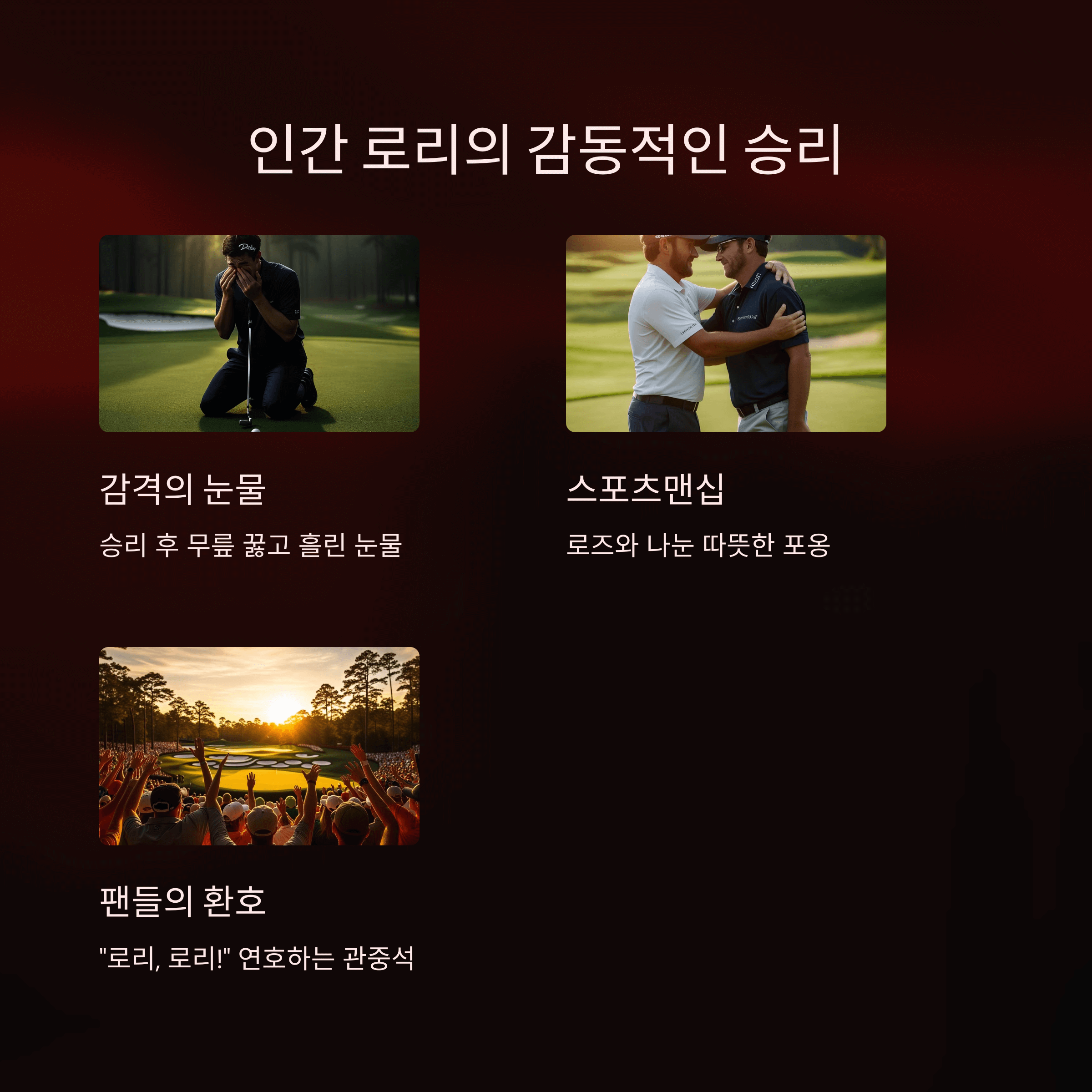 로리 맥길로이 마스터즈 우승 순간