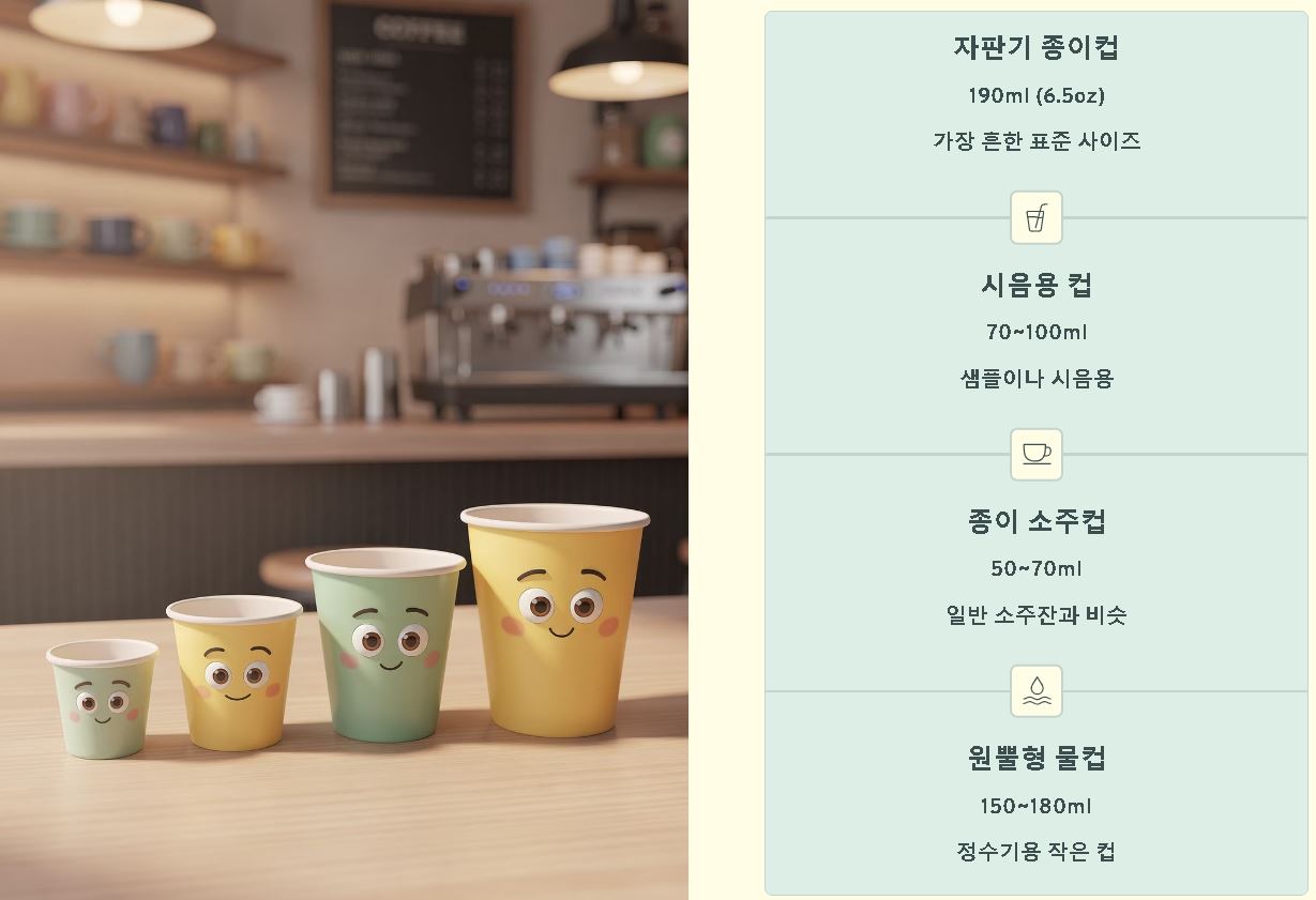 종이컵 몇ml