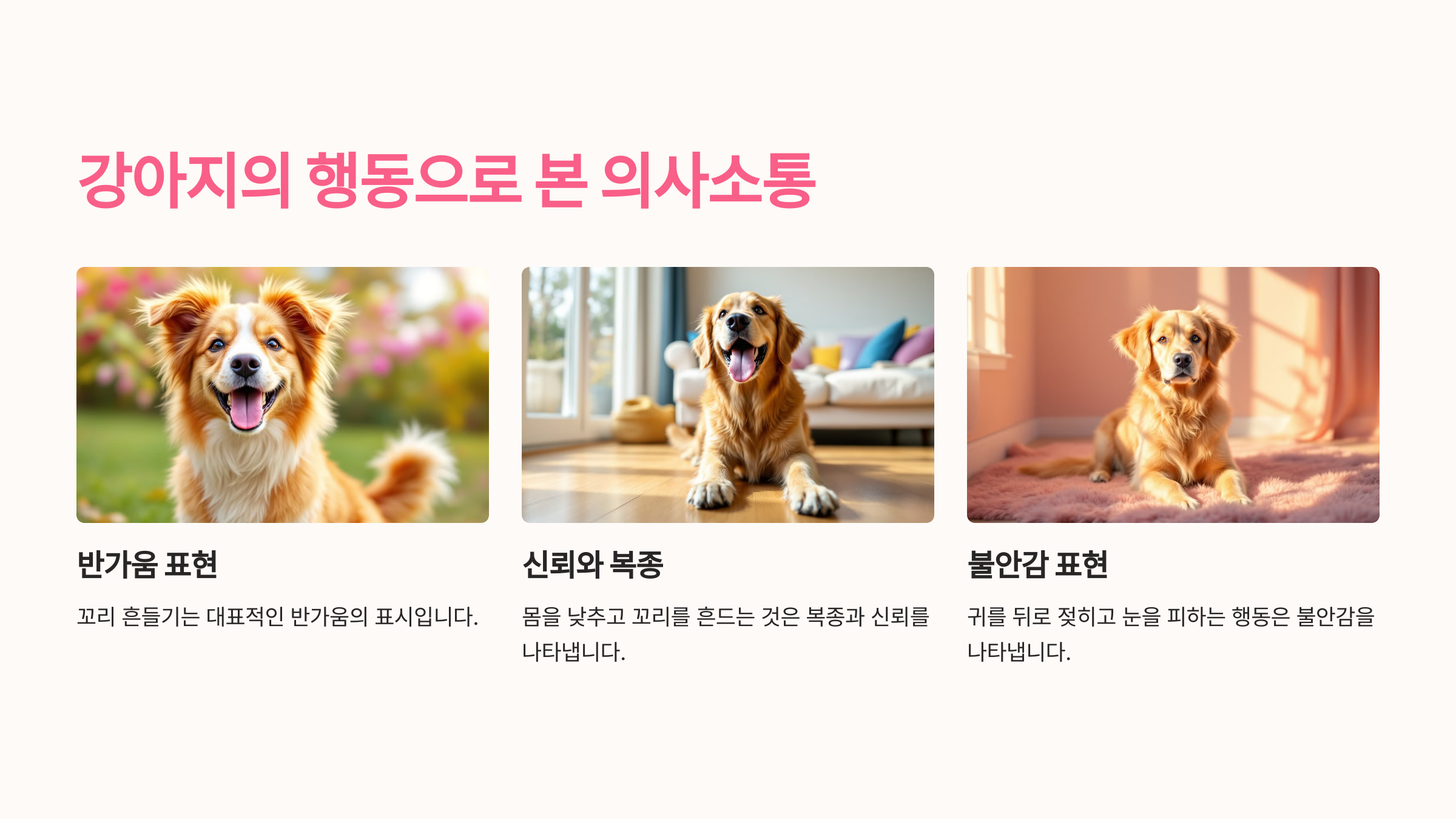 강아지의 행동으로 본 의사소통