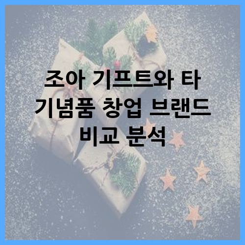 조아 기프트와 타 기념품 창업 브랜드 비교 분석
