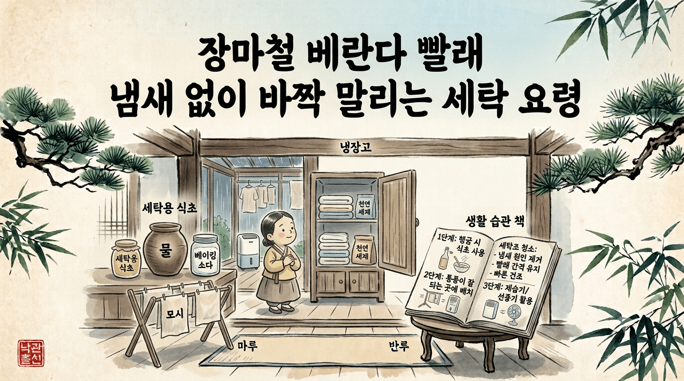 장마철 베란다 빨래 냄새 없이 바짝 말리는 세탁 요령
