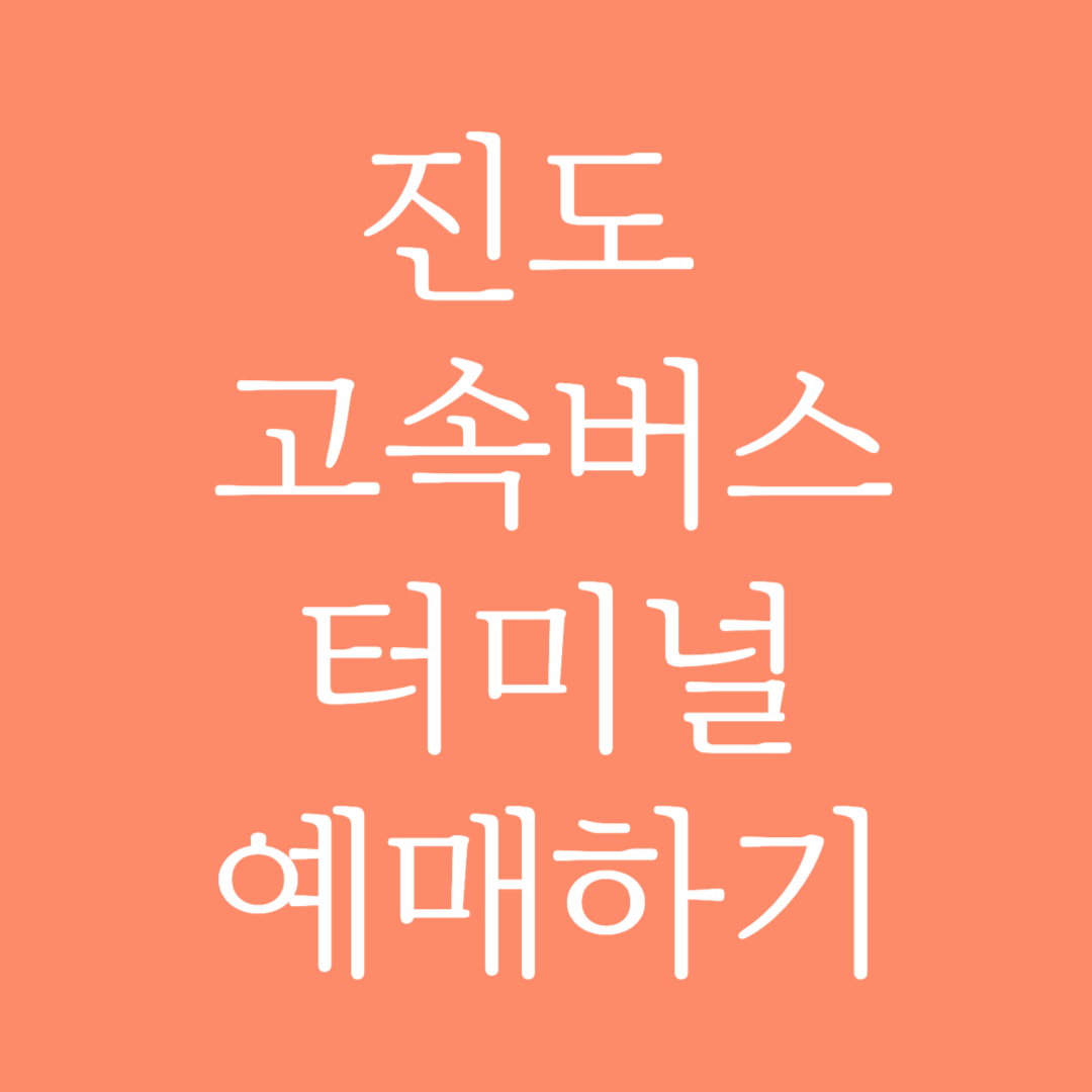 진도 고속버스터미널 시간표 조회 및 예매하기