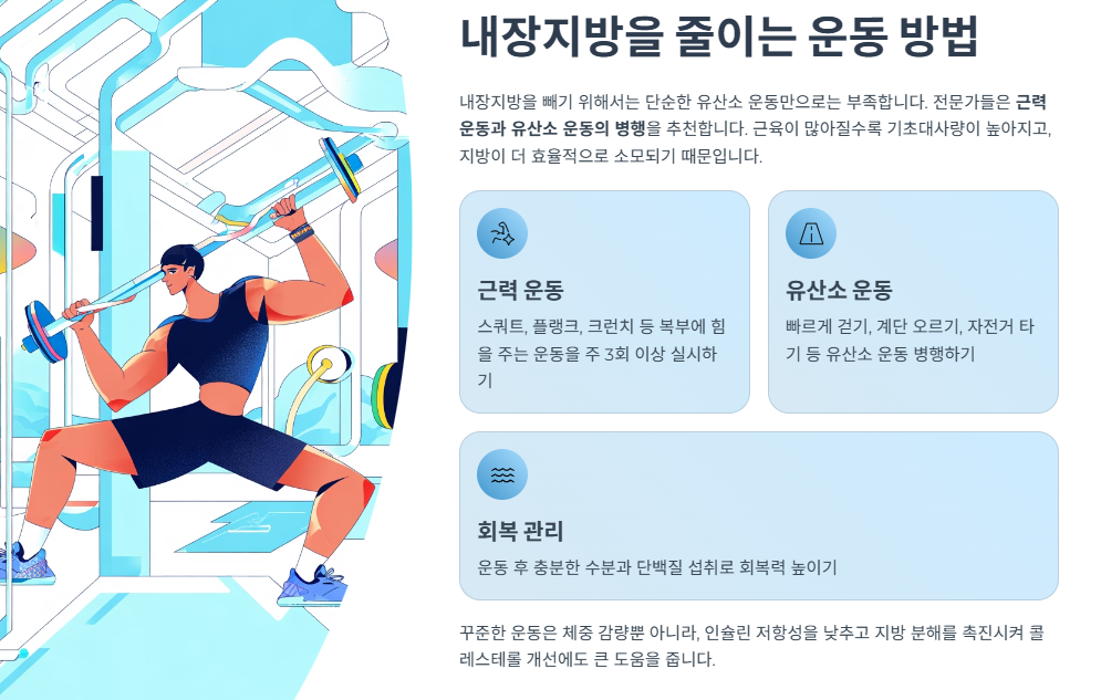 내장지방을 줄이는 운동 방법