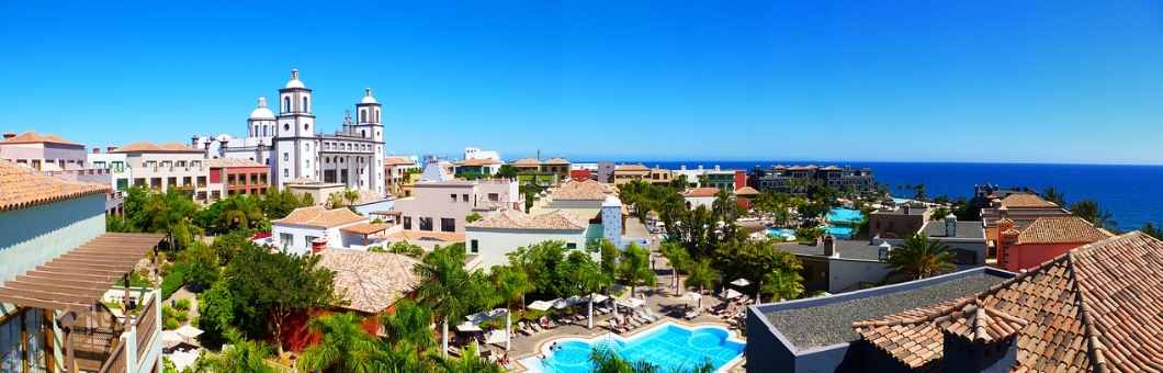 스페인 그란카나리아 호텔과 하늘, 바다