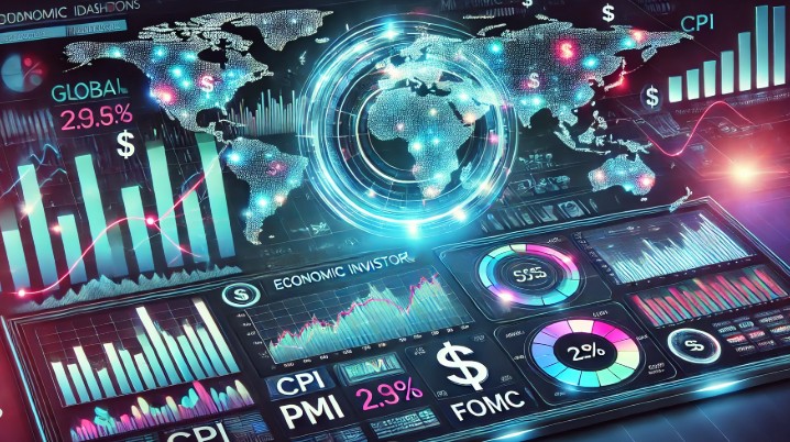 글로벌 투자 지표들 CPI, PMI, FOMC를 보여주는 대시보드