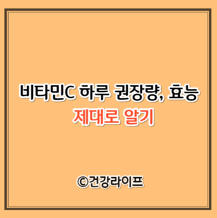 비타민C 하루 권장량&#44; 효능