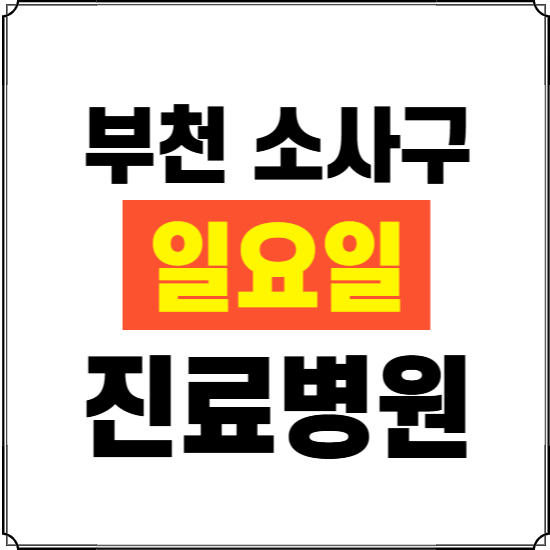 부천시 소사구 일요일 진료병원 찾기 ❘ 24시 휴일 주말 응급 야간 심야 문여는 병원