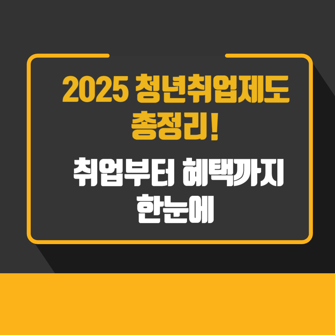 2025 청년취업제도 총정리! 취업부터 혜택까지 한눈에