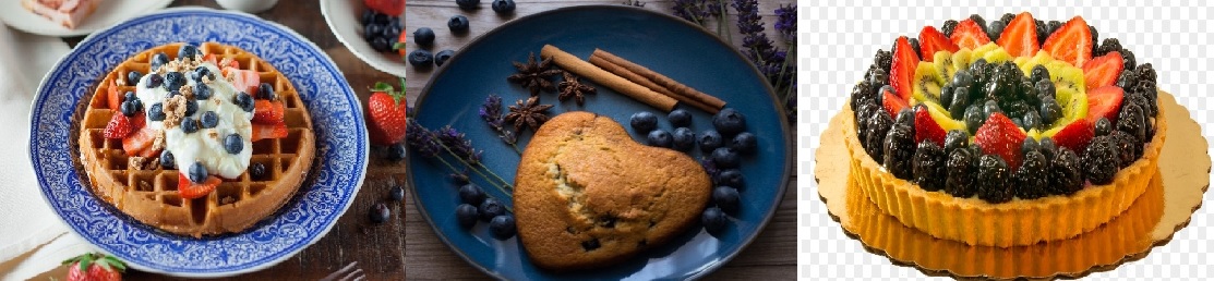 다양한 블루베리 첨가 음식