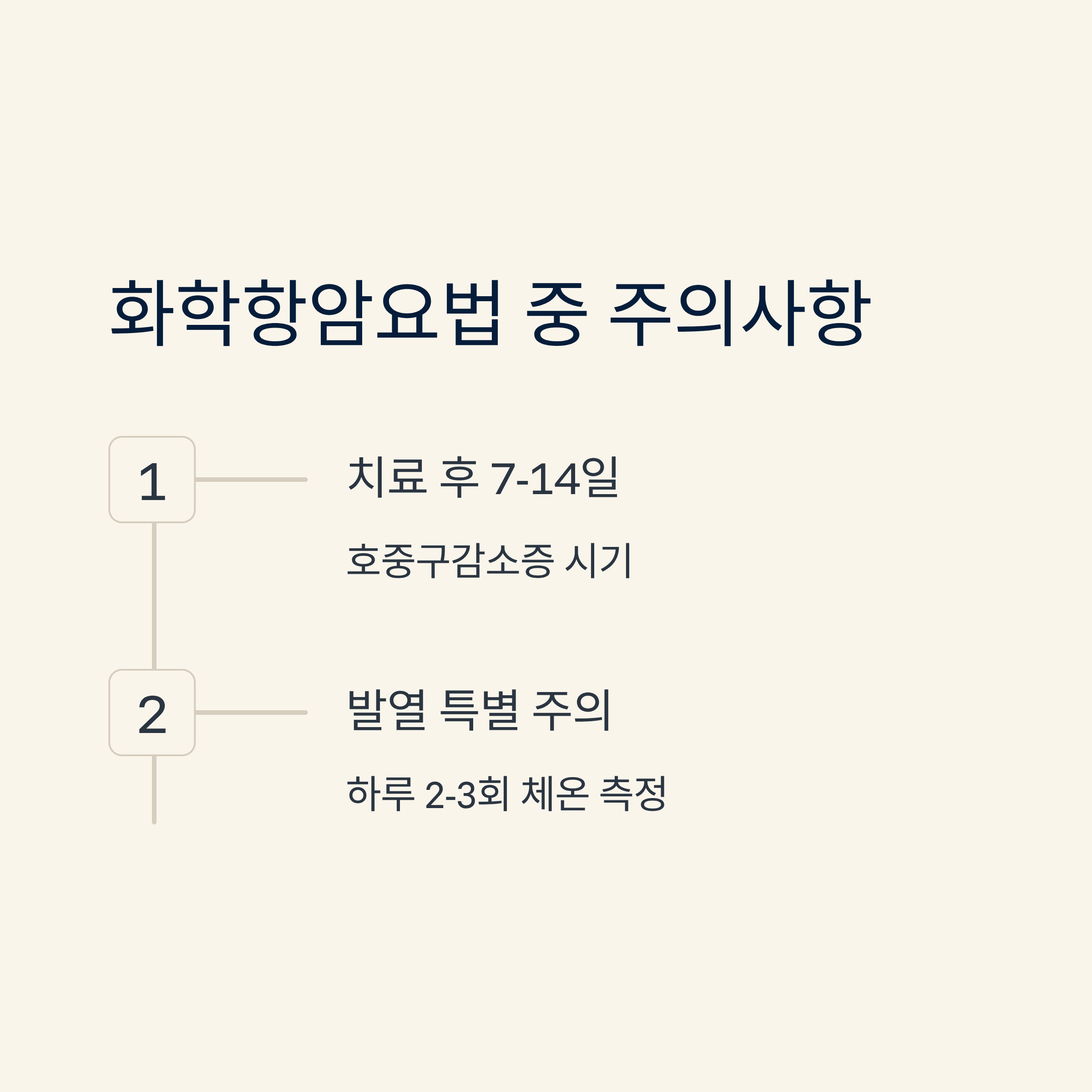 암환자 화학항암요법 중 주의사항