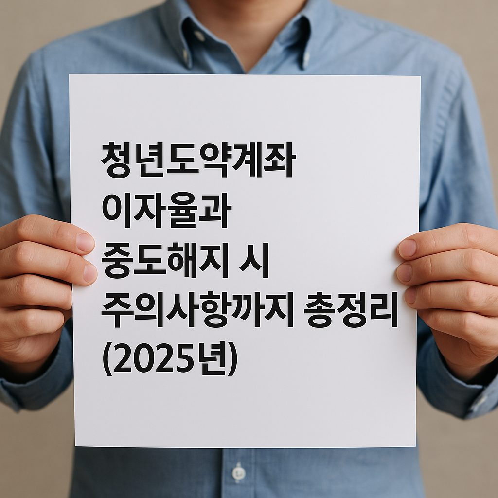 청년도약계좌 이자율과 중도해지 시 주의사항까지 총정리