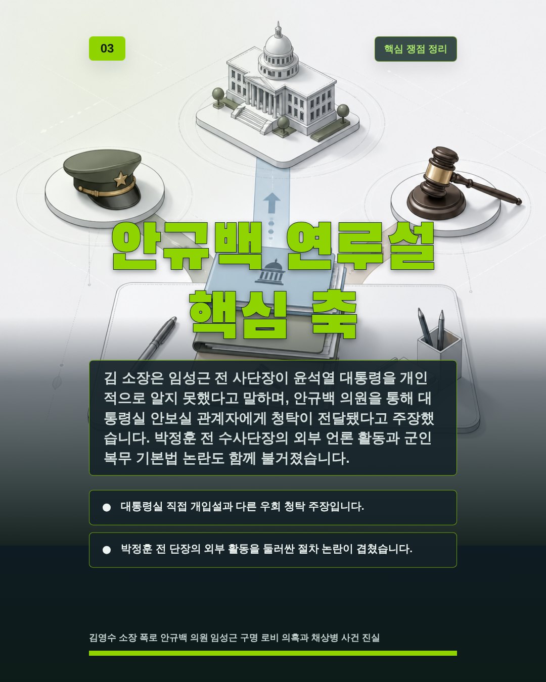 안규백 연루설 핵심 축