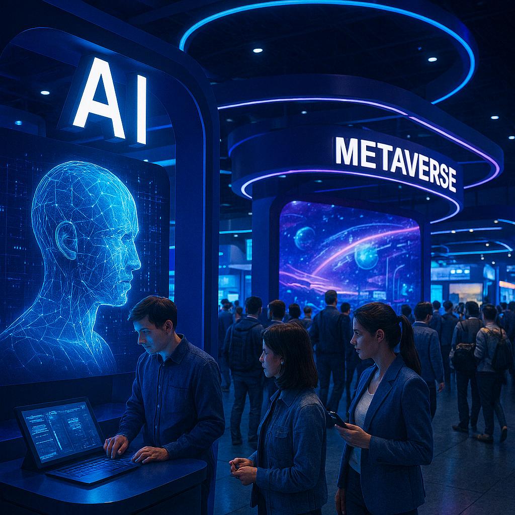 IT 쇼 관련 현장을 표현한 사진