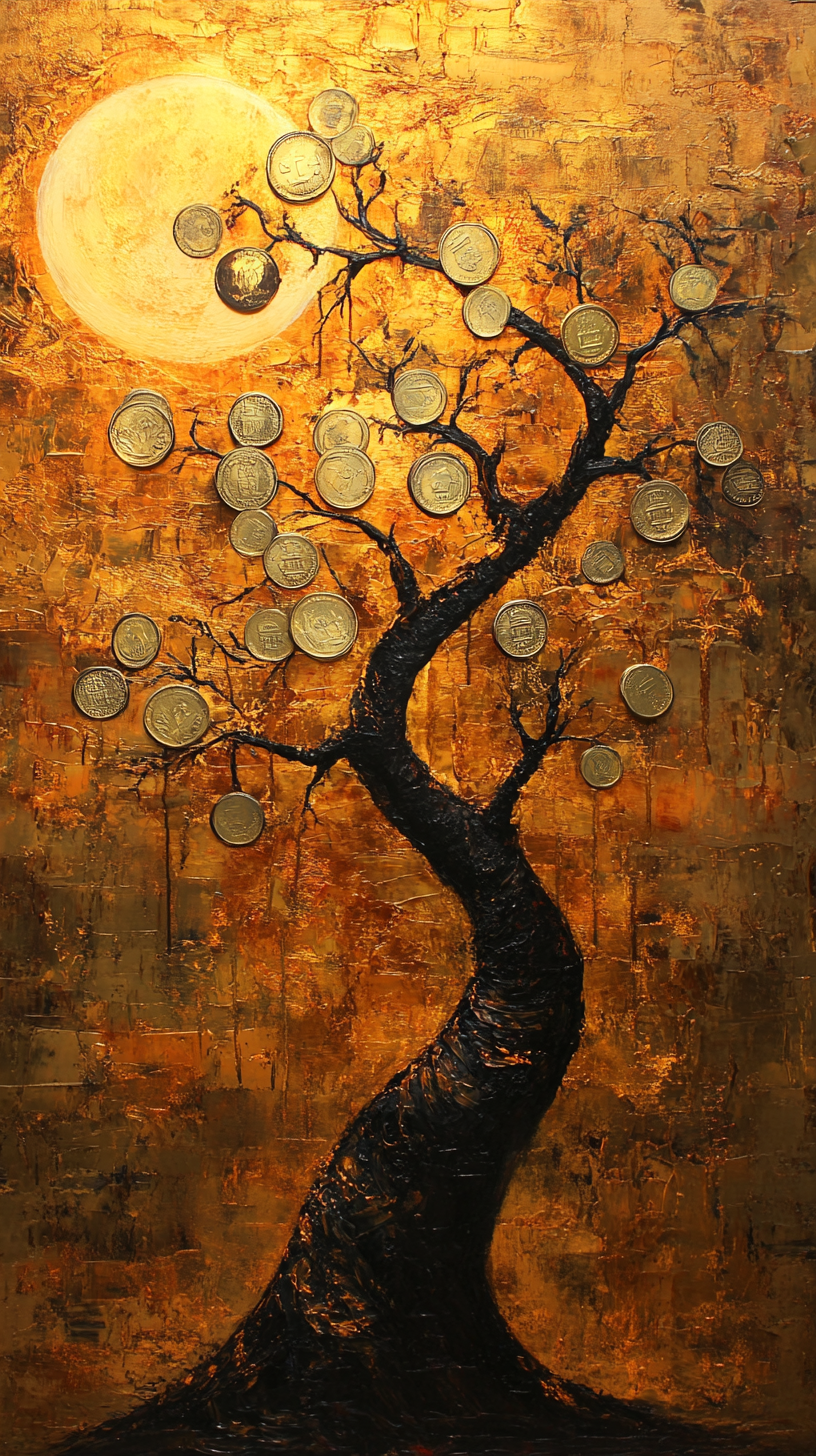 황금-돈나무-그림-돈들어오는-그림,-풍수-그림-액자