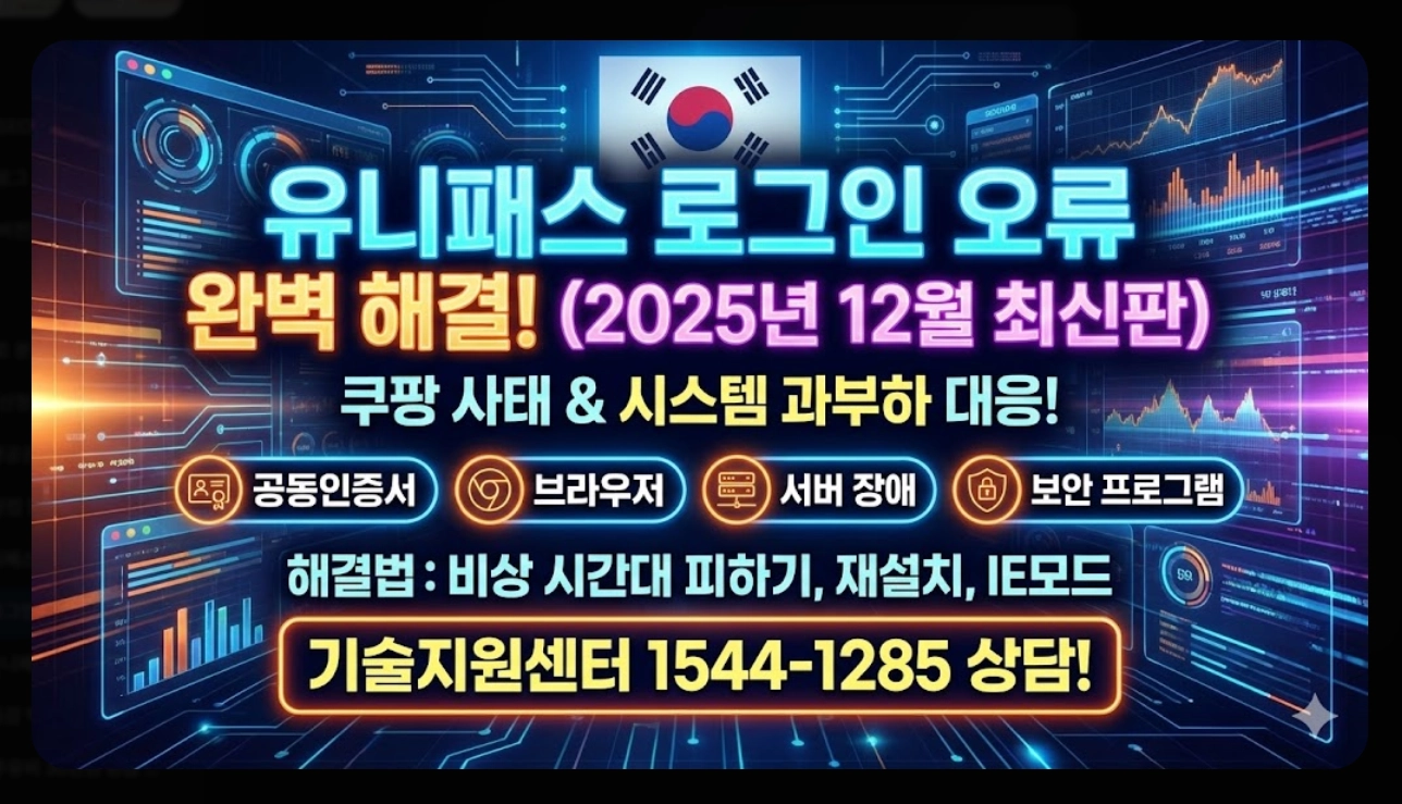유니패스 로그인 오류 해결방법