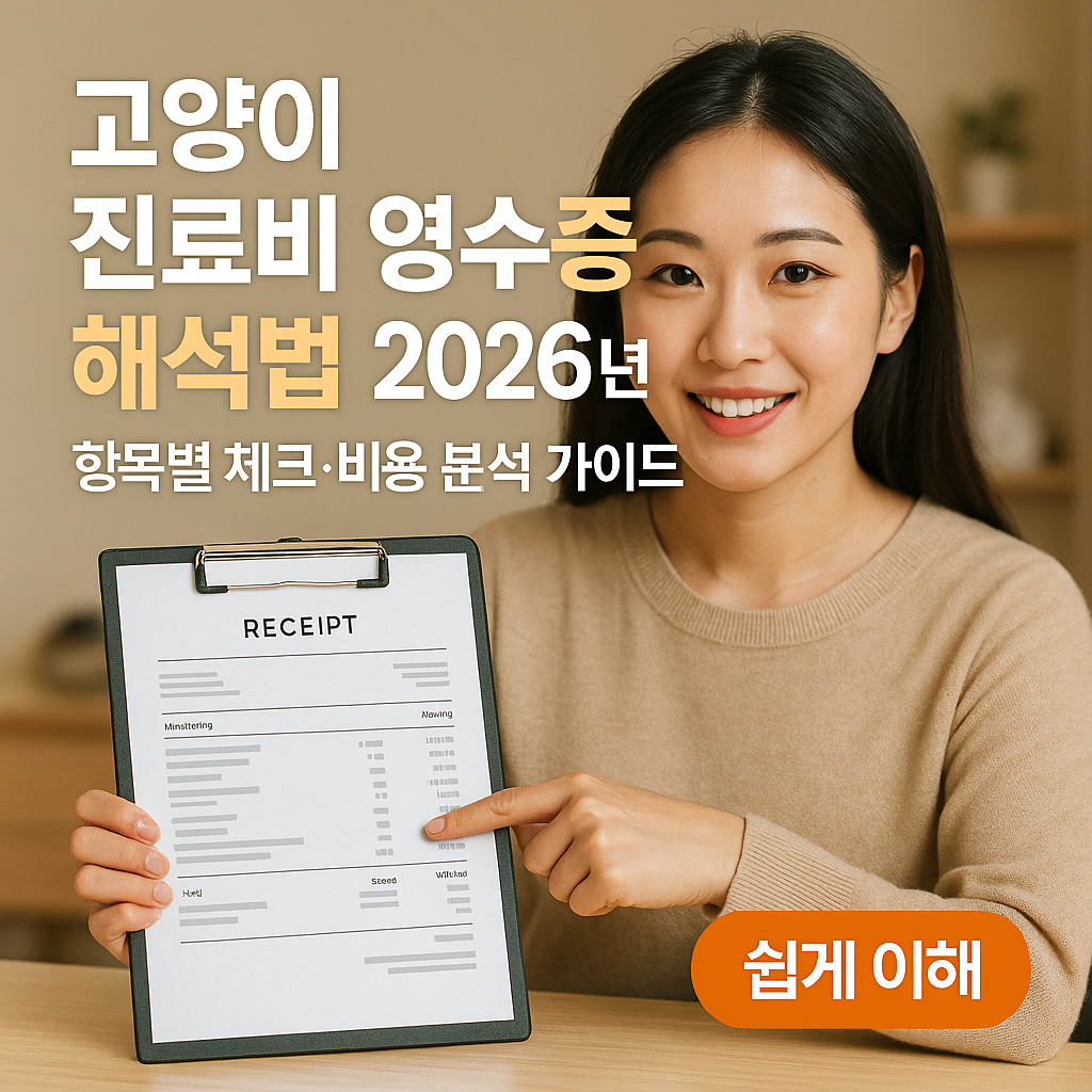 고양이 진료비 영수증 해석법 2026년 | 항목별 체크·비용 분석 가이드
