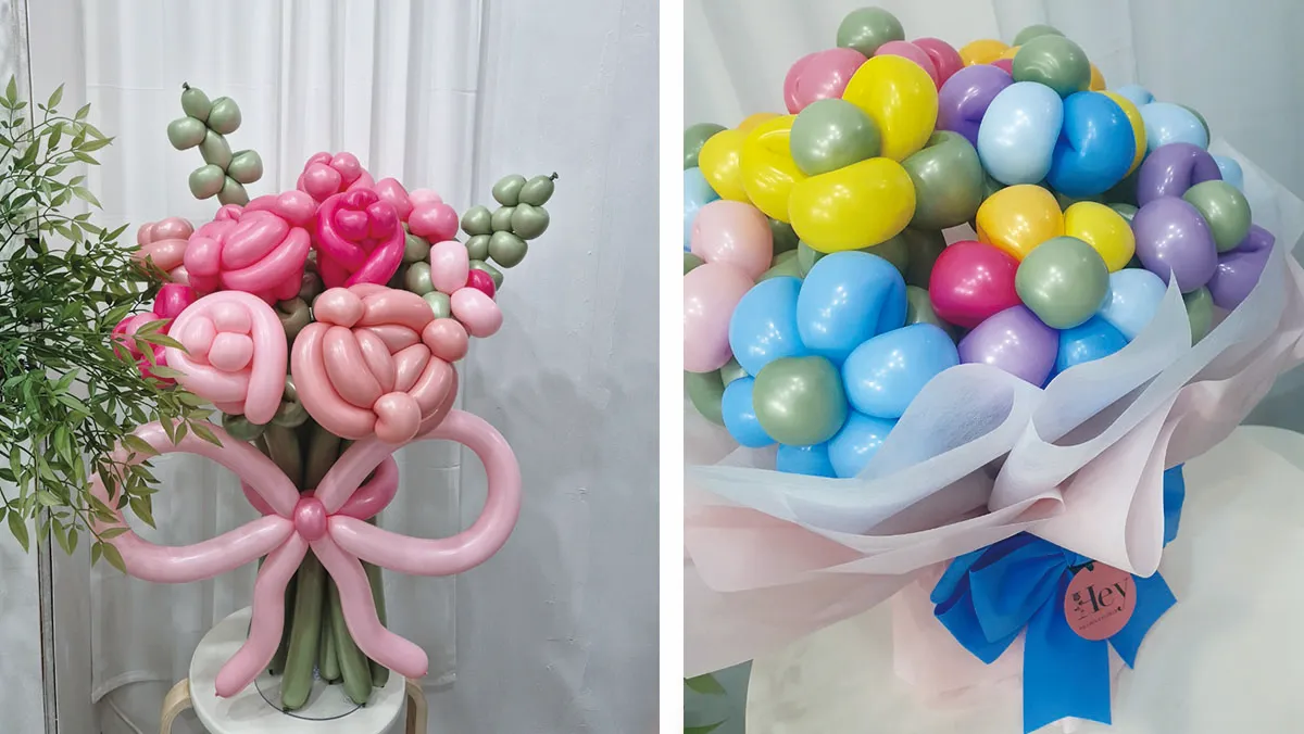 꽃모양-풍선-꽃다발-부케