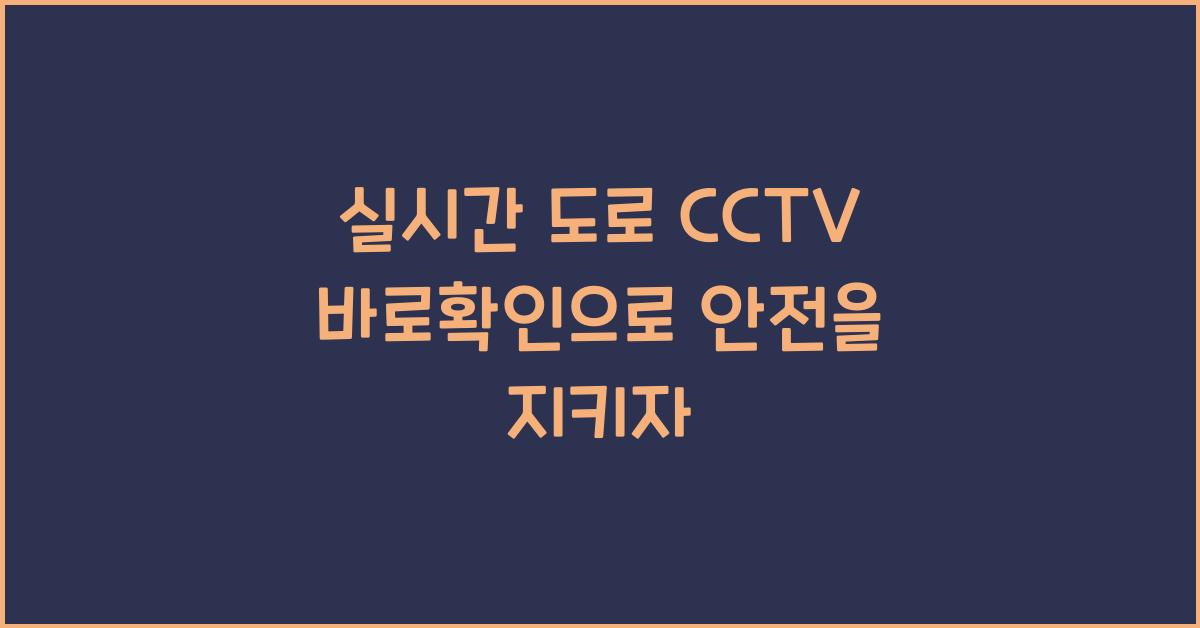 실시간 도로 cctv 바로확인