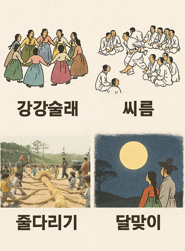 AI가 만들어준 추석날 놀이와 달맞이