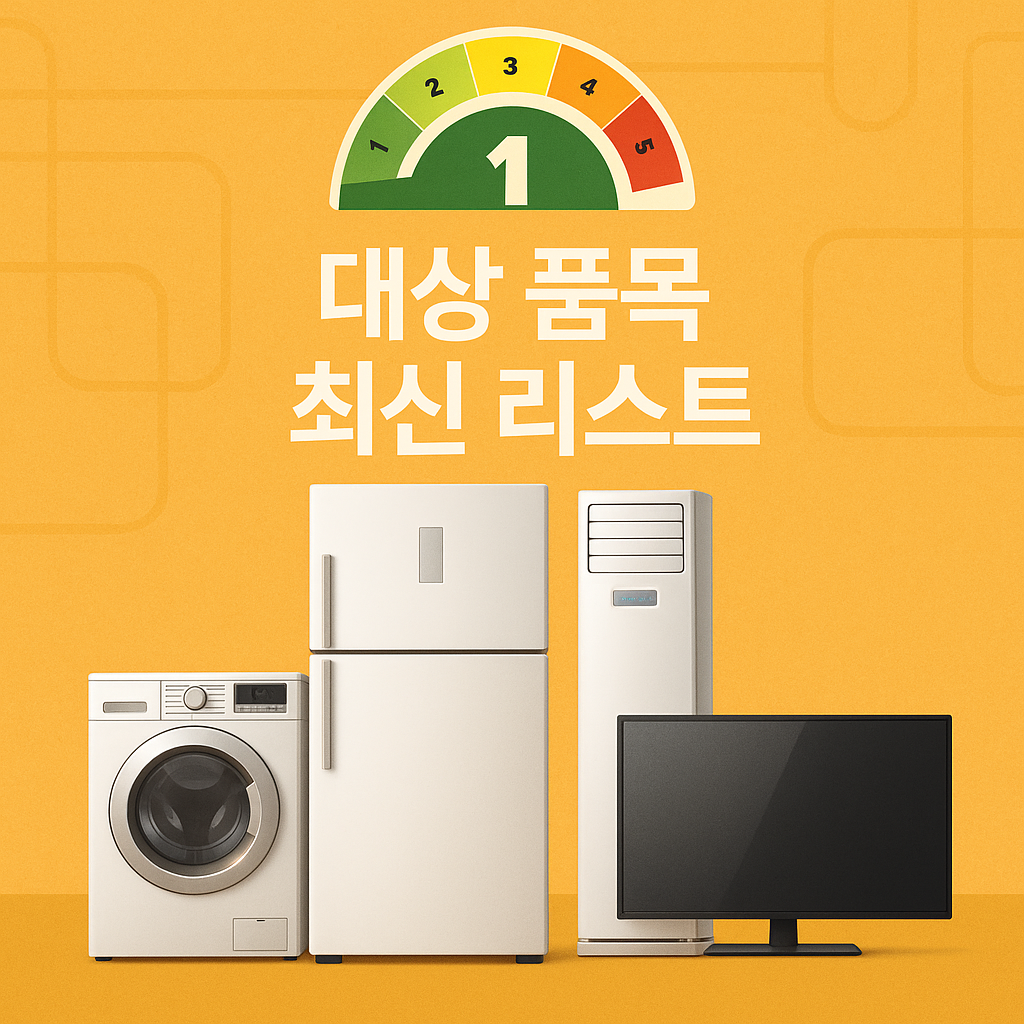 2025년 한전 고효율 가전제품 환급사업 대상 품목 최신 리스트