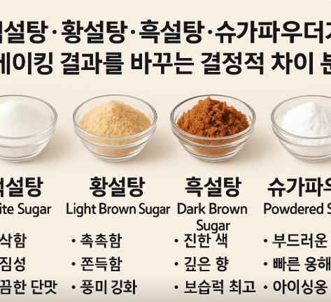 설탕 종류별 차이 이미지