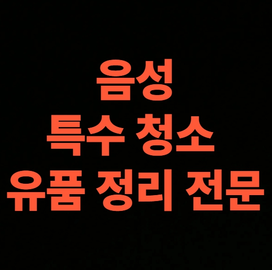 음성 고독사청소 업체