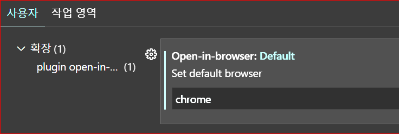 open in browser 기본 브라우저 변경