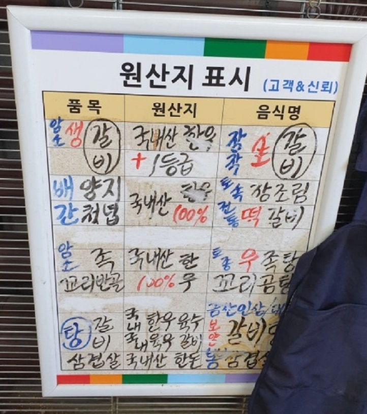원산지표시-소구레소갈비
