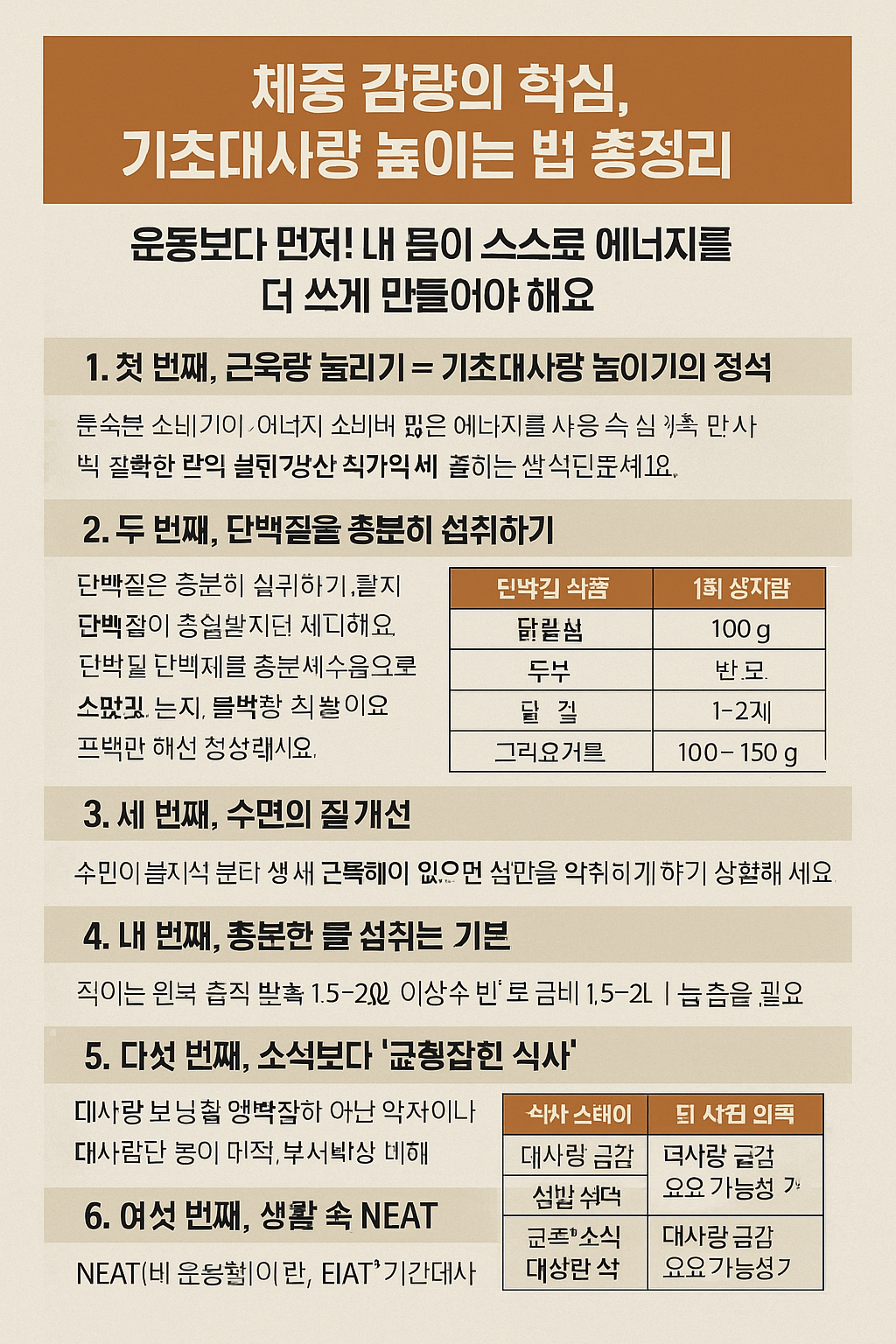 기초대사량 높이는 법 총정리