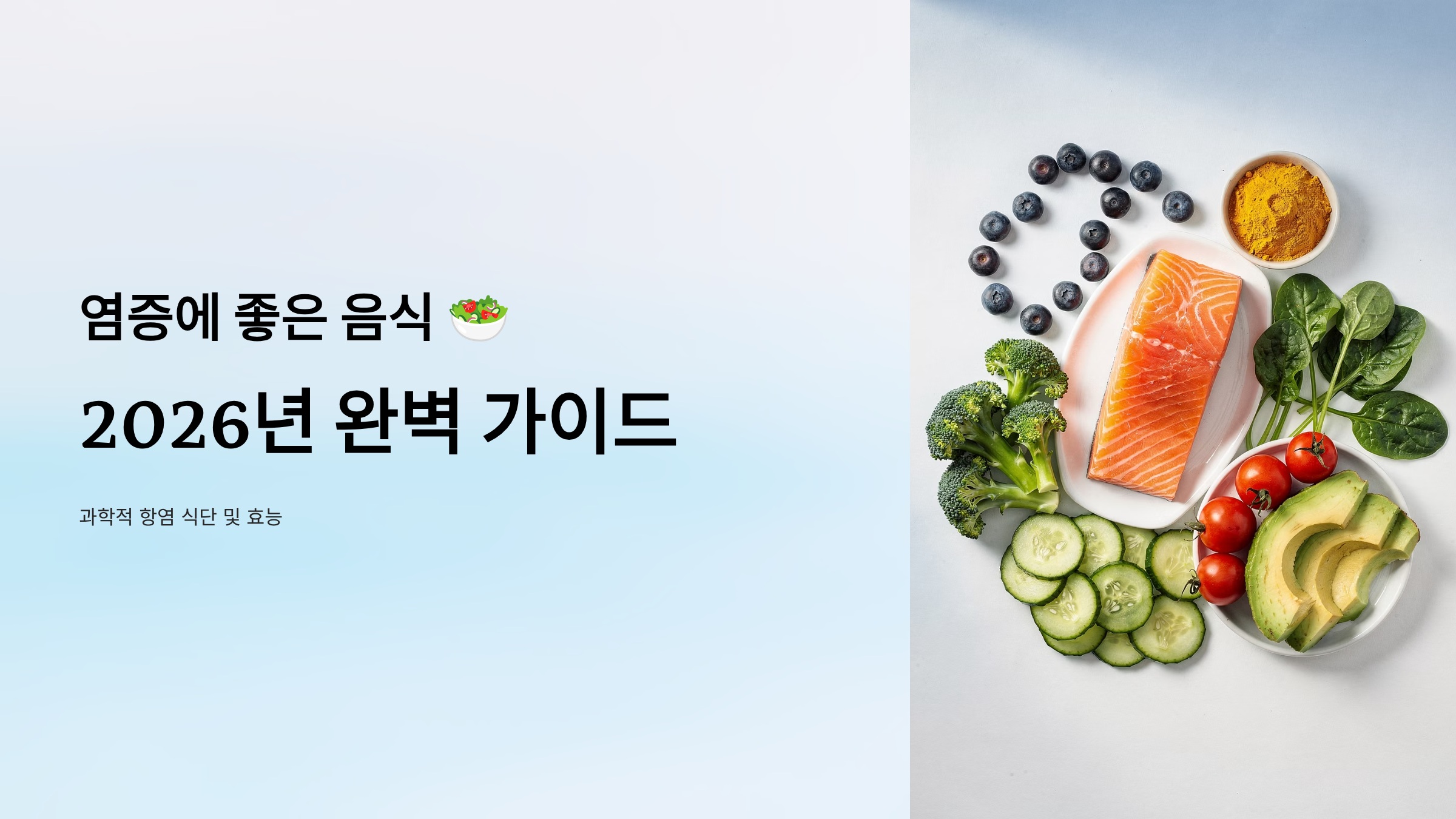 염증에 좋은 음식 - 2026년 완벽 가이드 과학적 항염 식단 및 효능