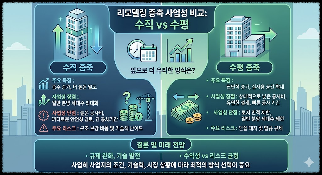 리모델링 수직 증축과 수평 증축의 사업성 비교, 앞으로 더 유리한 방식은 무엇일까