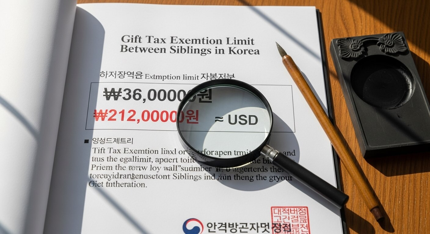 형제간 증여세 면제 한도액