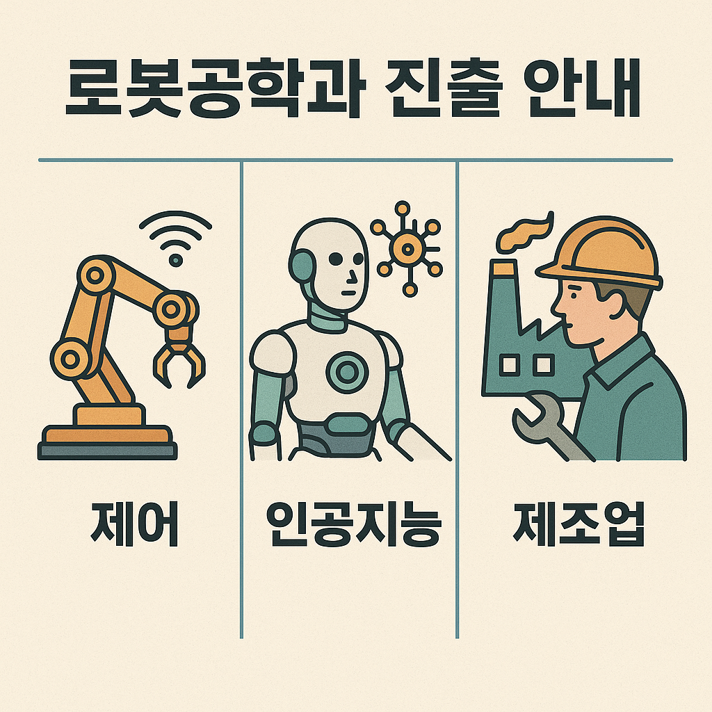 제어, 인공지능, 제조업 일러스트