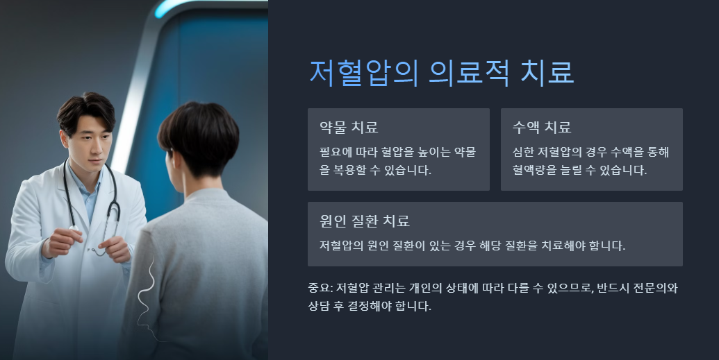 의료치료를 통한 저혈압 관리