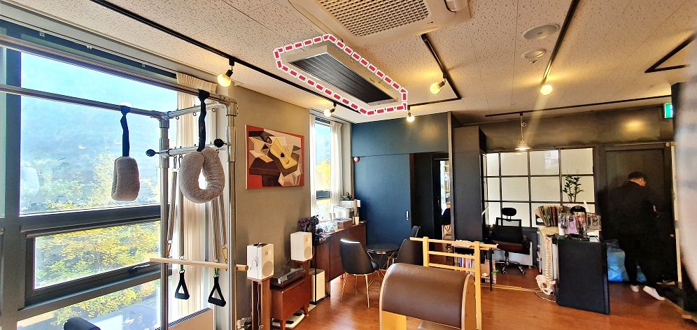 필라테스 강습소 전기난로 설치