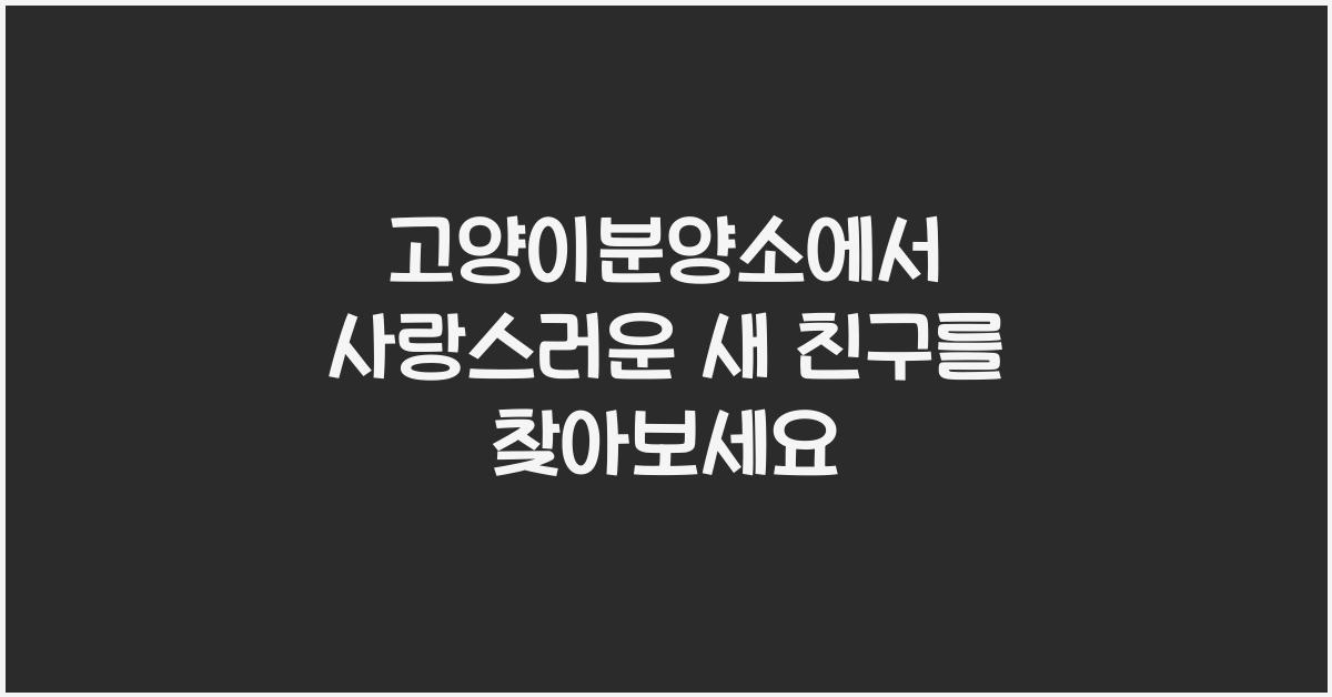 고양이분양소