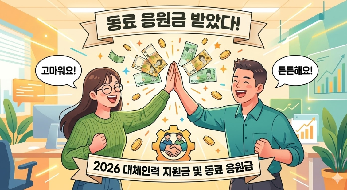 2026 대체인력 지원금&middot;업무분담 지원금 한눈에 정리｜사업주 신청 기준과 금액 차이