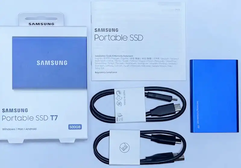 삼성 포터블 SSD T7의 제품 구성 이미지