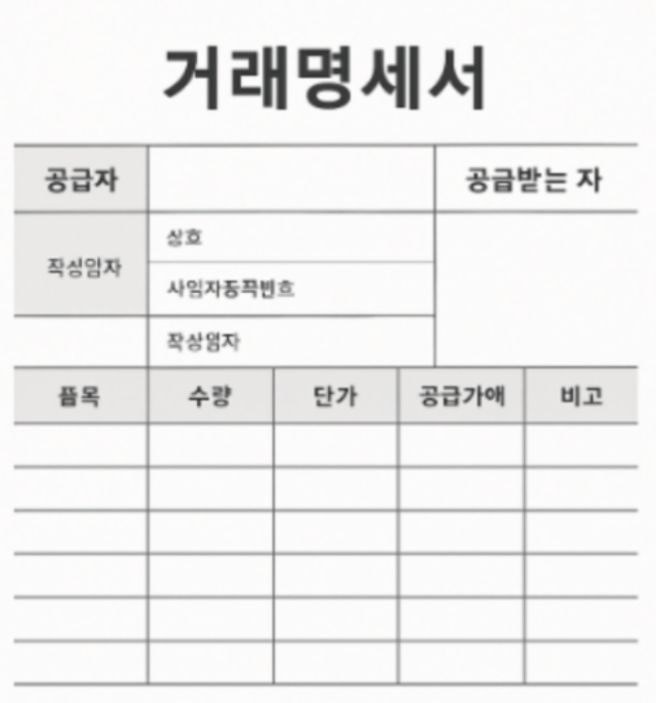 거래명세서 양식 다운로드
