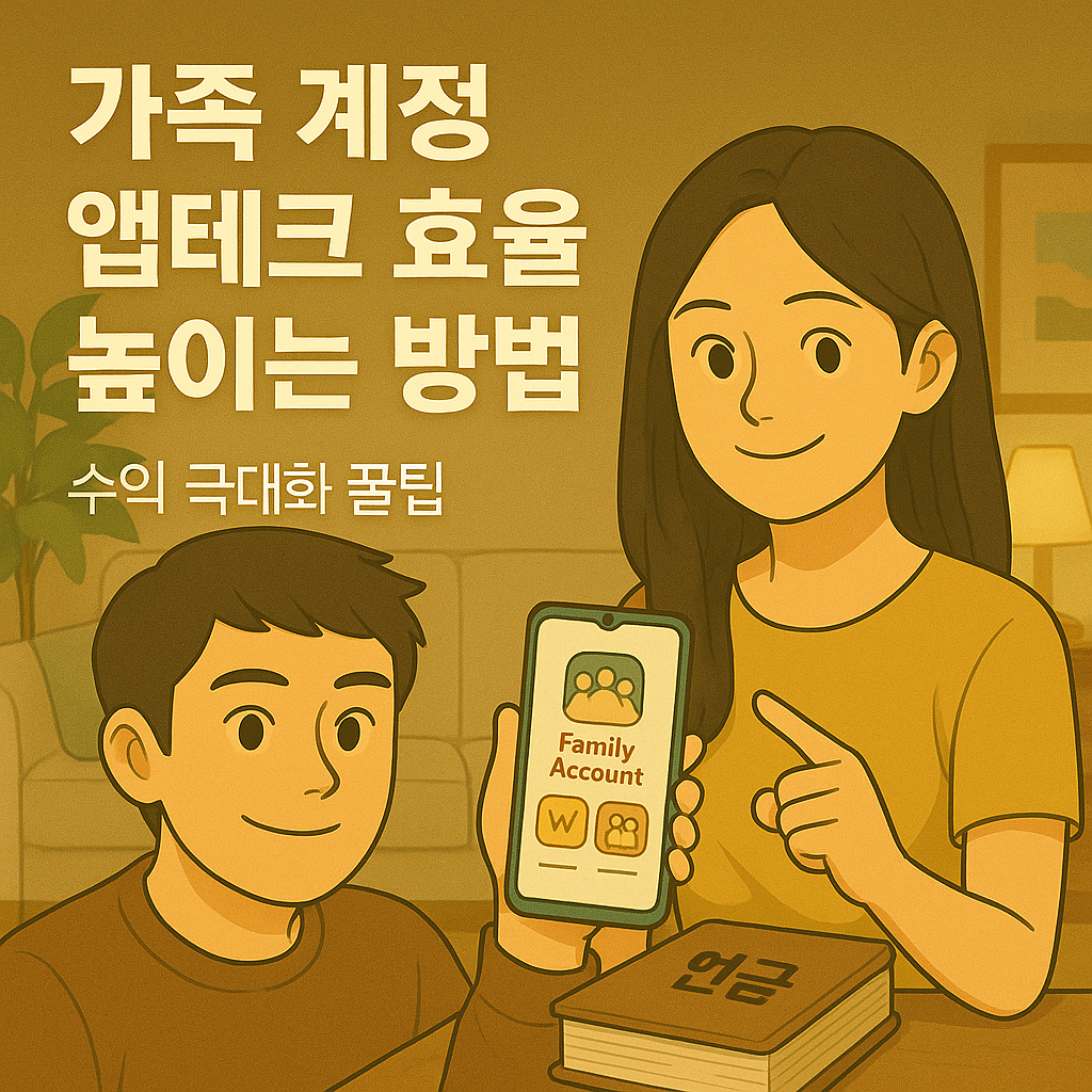 가족 계정 앱테크 효율 높이는 방법｜수익 극대화 꿀팁