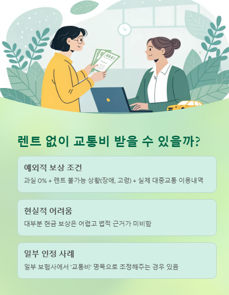 렌트 없이 교통비 받을 수 있을까?