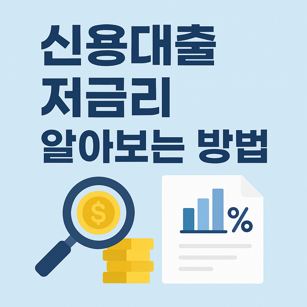 신용대출 저금리 찾는 확실한 방법 (2025년 기준)