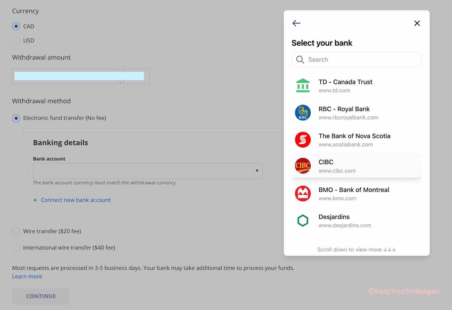 주식계좌에서 일반계좌로 인출하기