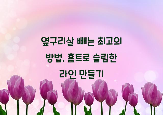 옆구리살 빼는 최고의 방법