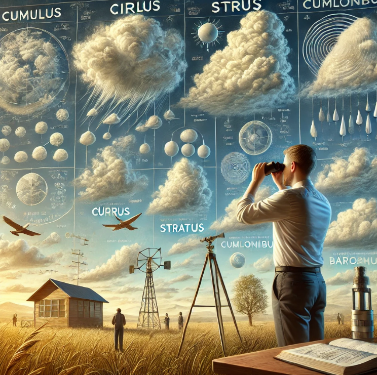 구름과 날씨를 기록하는 연구자
