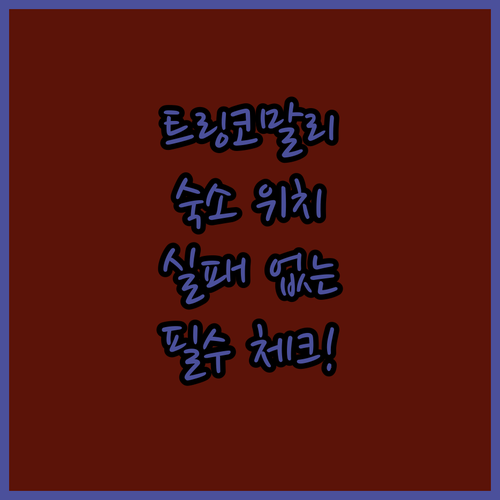 트링코말리 호텔 예약 전 꼭 확인해야..