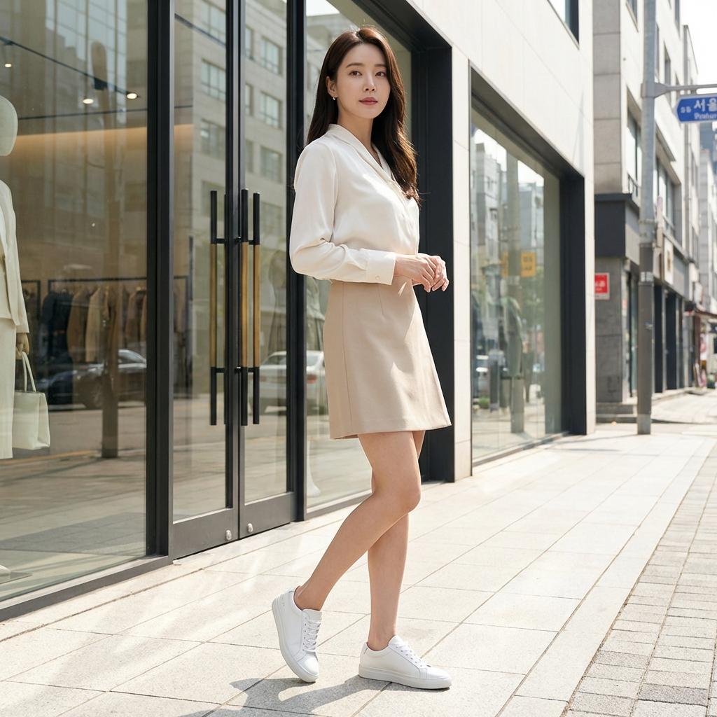 에코 스니커즈 50대 코디