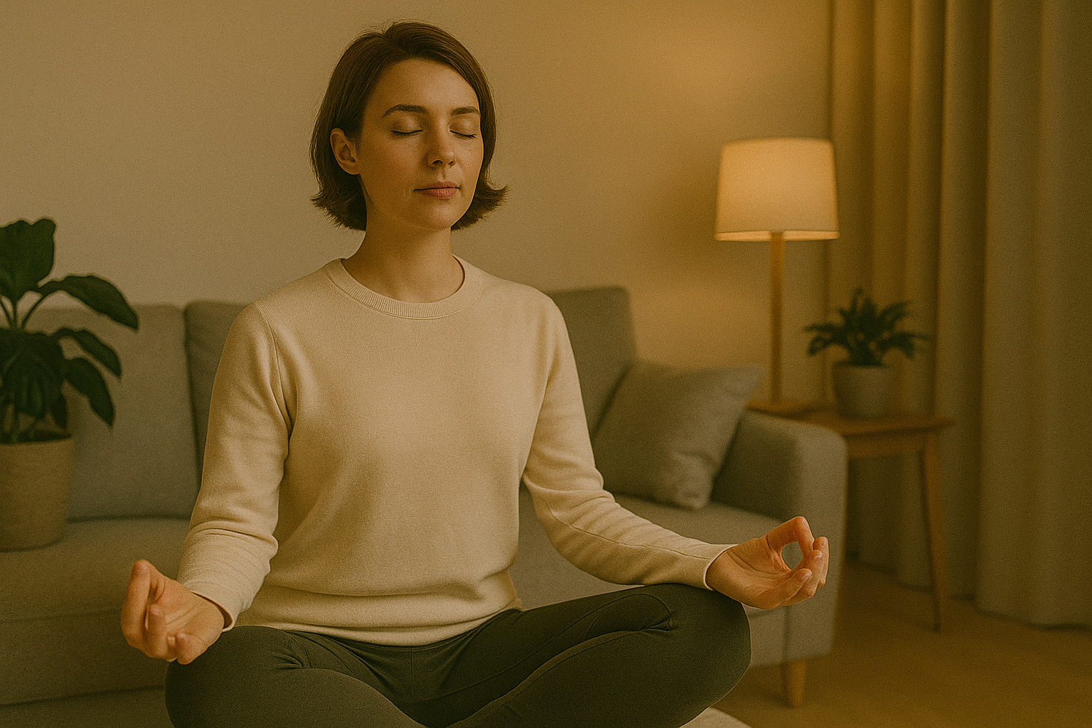 편안한 명상 속 평화로운 순간